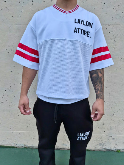 “Crop” Taped Mesh Boxy T-shirt