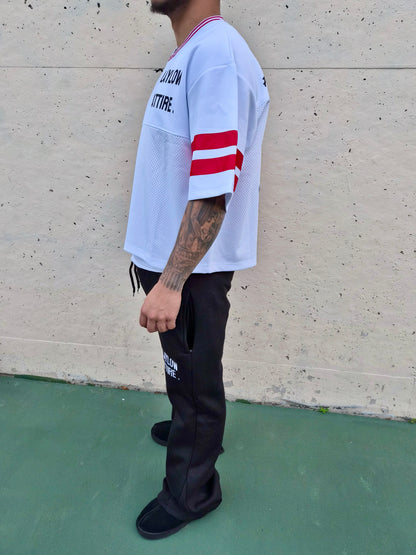 “Crop” Taped Mesh Boxy T-shirt