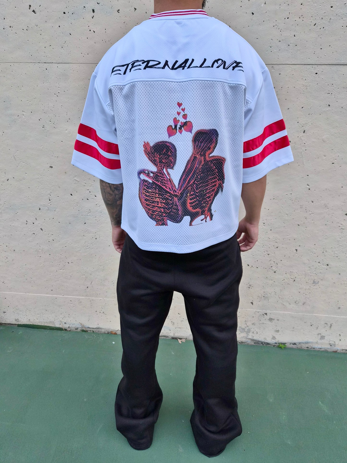 “Crop” Taped Mesh Boxy T-shirt