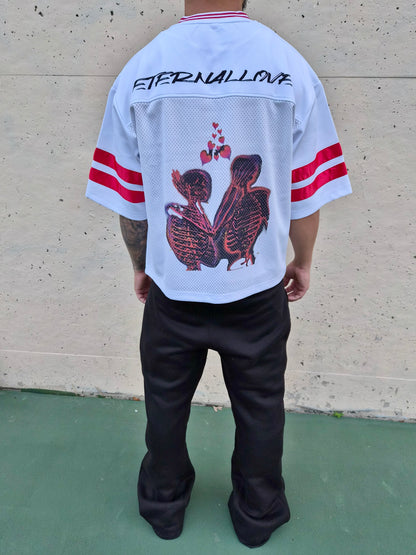 “Crop” Taped Mesh Boxy T-shirt