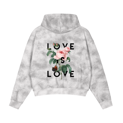 “Slight Crop” Dirty Washed Boxy Zip-up Fleece Hoodie