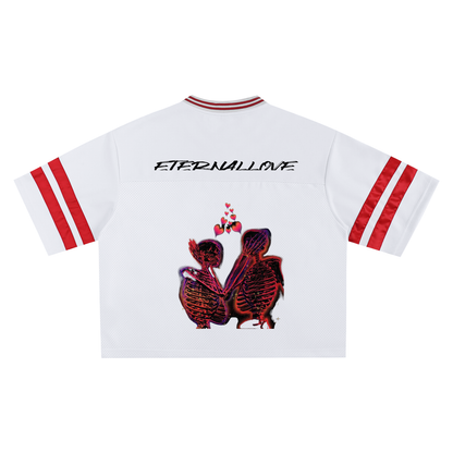 “Crop” Taped Mesh Boxy T-shirt