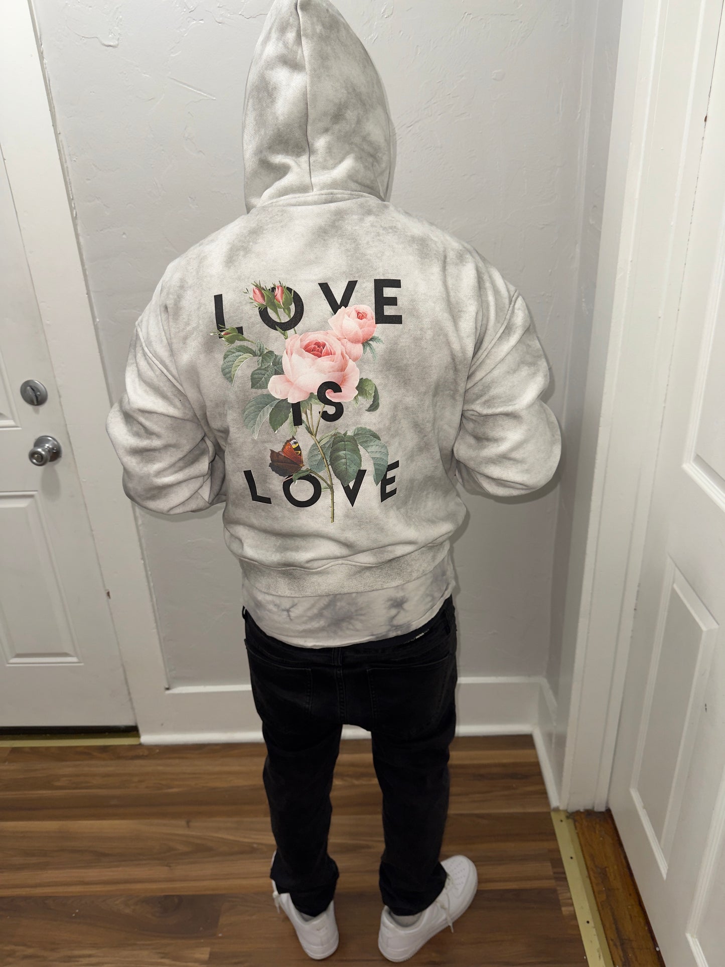 “Slight Crop” Dirty Washed Boxy Zip-up Fleece Hoodie